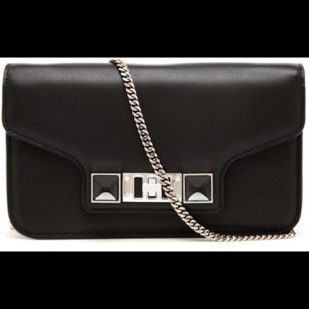PROENZA SCHOULER PS11 CHAIN WALLET IN BLACK CROSSBODY